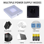 4.33 inch LED Multimodal Multicolor Light Stand Base - Silver Square Display Base for 3D Crystal Glass Art - USB/Battery Powered Crystal Stand - color: D-multi-mode Silver Base
