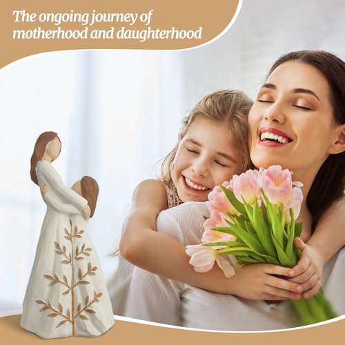 Mother Daughter Embracing Resin Figurine, 6" H,Sentimental Gifts for Mom & Daughter, Birthday Wedding Mother's Day Heartfelt Keepsake Decor - style: Embrace
