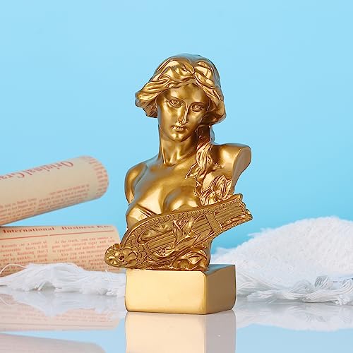 LCCCK 6" H Gold Aphrodite Statue Sculpture, Resin Greek Mythology Bust Statue, for Coquette Room Decor, Dark Academia Room Decor, Bookshelves, Shelves, Partition, Coffee Table Centerpiece - color: Gold, size: Small