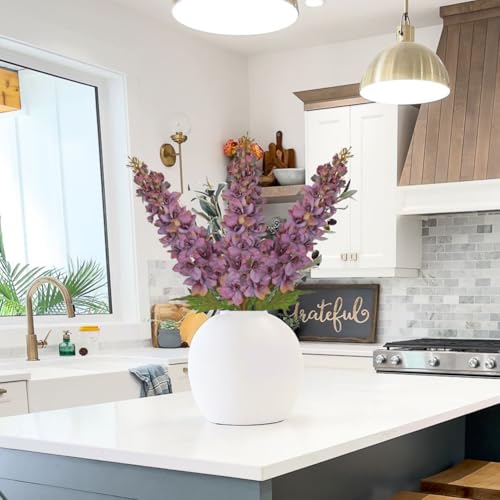 Briful 3PACK Artificial Delphinium Flowers – 36.2in Tall Faux Larkspur Silk Floral Stems Purple Fake Delphinium Flower for Indoor Home Decor Vase Arrangements - color: Purple