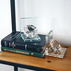 1 Pair Crystal Bookends with 80mm Clear Diamond, L Shaped Heavy Duty Book End for Shelves Non Skid Bookends Book Stopper, 4inch - color: Diamond
