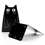 TOBSON Cute Cat Heavy Duty Bookend Nonskid Bookends Art Decoration,A Pairs(Black) - color: Black