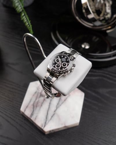LYS&LYX Handcrafted Watch Stand Display Holder (1-White/Silver/White) - color: white/silver/white