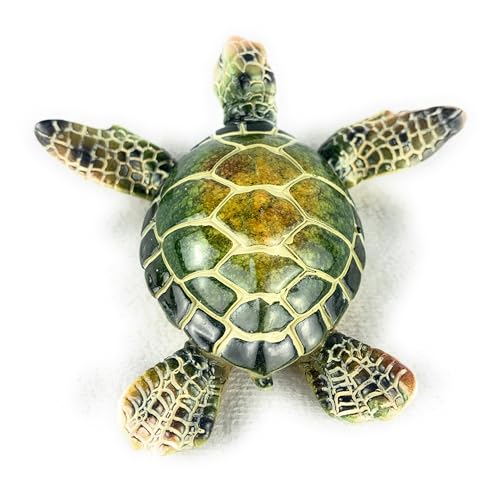 Ain’t It Nice Sea Turtle Statue Coastal Ocean Beach Decor Gifts Figurine Beach Room for Home and Office Marine Collectible Sculpture, Green 3.5(L) 4(W) 1.25(H) Inches - color: Green 1