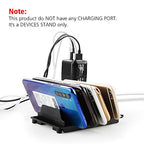 Adjustable Universal Multi Device Organizer Dock Stand Holder, Tablet Cell Phone Desktop Stand for iPhone Samsung Galaxy Google Nexus Kindle (Black)- No Charging Port - color: Black