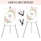 Easel Stand for Wedding Sign & Poster 63'' Easels for Display Portable Art Easel for Floor Adjustable Metal Easel Black 2 Pack - style: Black 2 Pack