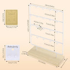 Earring Display Stand for Selling 4 Tier 20 Hooks Wood Earring Display Rack Holder for earings necklaces rings bracelets keychains (White) - color: White