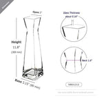 WGV Gathering Bud Vase, Width 3", Height 12", Clear Tall Square Block Concaved Glass Floral Container Centerpiece Planter for Wedding Party Event Home Office Decor, 1 Piece - size: 3"x12"H Block