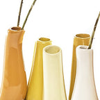 Chive - Pooley 2, Ceramic Flower Vase, 8-Tube Shape (Yellow) - color: Yellow