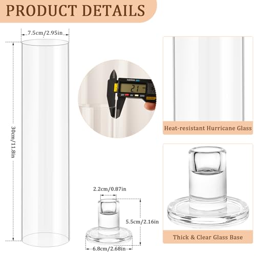 Hurricane Candle Holder Thickened Cylinder Covers 4 Pcs Taper Candle Sticks Holder Glass Tall Candlesticks Holders Centerpiece for Wedding Dining Table - color: Clear