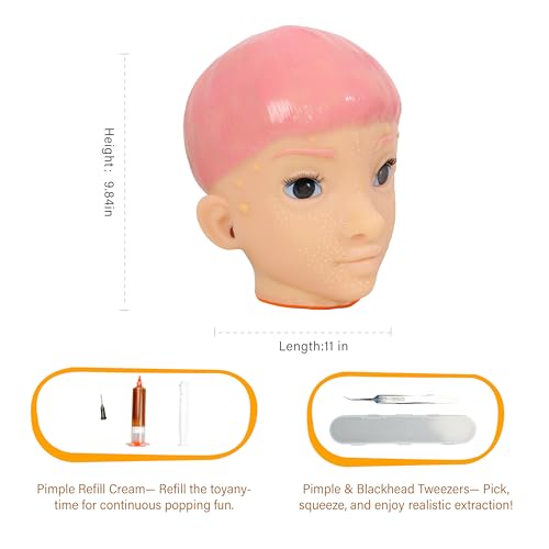 brenzo 2026 Adult Stress Relief Desk Figure with Refillable Popping Feature & Detail Cleaning Tool – Reusable Sensory Fidget Decor for Office, Home & Workspace (Pink Hair) - style: G-pink