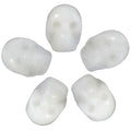 mookaitedecor 1 Inch White Jade Crystal Skull Sculpture Set of 5, Hand Carved Gemstone Statue Figurine Collectible Healing Reiki - color: White
