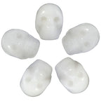 mookaitedecor 1 Inch White Jade Crystal Skull Sculpture Set of 5, Hand Carved Gemstone Statue Figurine Collectible Healing Reiki - color: White