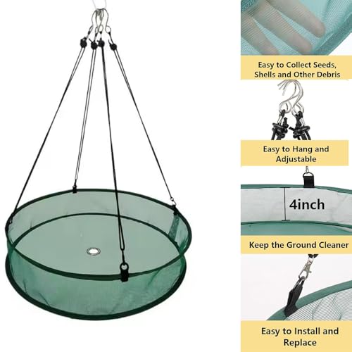 2 Pack 20'' Bird Seed Catcher Tray for Pole Mounted Bird Feeder,Birdseed Hoop with Holes Fits 1" Pole | 4" Deep Design for Birds Feeders Outdoors Backyard Garden