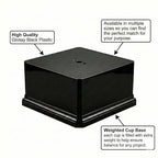 Premium Black Gloss Display Base – Weighted Square Pedestal for Trophies, Sculptures, 3D Prints, & Crafts – Heavy-Duty Riser Stand (7x7x3.5 inch) - size: 7x7x3.5 inch