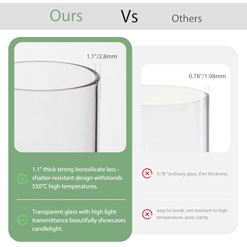 Set of 24 White Pillar Candles with Clear Glass Hurricane Holders- Elegant Cylinder Candle Vases for Weddings, Parties, Centerpieces, Home & Office Decor (Lvory White, 24 Set) - color: Lvory White, size: 24 SET