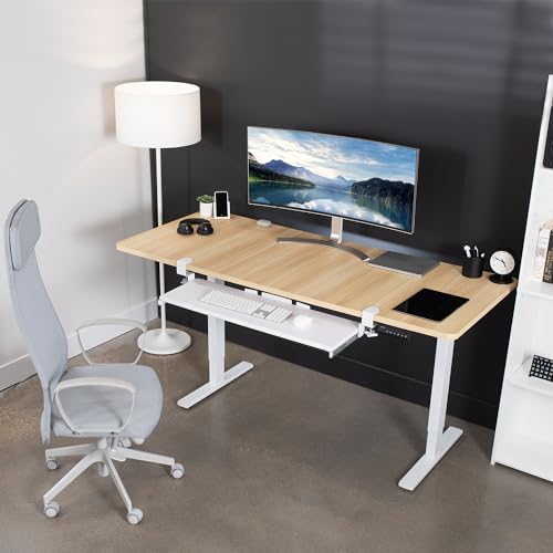 VIVO Extra Long Clamp-on Computer Keyboard and Mouse Under Desk Slider Tray, 34 x 11 inch Pull Out Platform Drawer, White, MOUNT-KB15EW - color: White, size: 34 inch