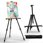 Art Easel for Painting and Display – Adjustable Floor 66 Inch Folding Aluminum Easel Stand for Sign - Table Top Canvas Stand - Portable Drawing Paint Heavy Duty for Artists Adults Holder or Teen - style: 66B 1-Pack