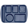 G.E.T. 6 Compartment School Cafeteria Tray, Left Handed, 10" x 15", Navy Blue (4 Pack) - color: Navy Blue, size: 10" x 15", style: 4 Pack Left Handed Trays