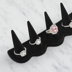 KUKUVR Velvet Ring Display Stand, Finger Jewelry Organizer for Retail Show, Personal Vanity, and Travel – Black Ring Holder for Engagement Rings, Wedding Bands, and Fashion Jewelry (Black 5 Fingers) - color: Black 5 Fingers