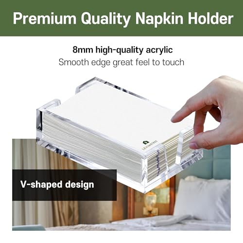 Acrylic Guest Towel Holder Tray for Bathroom – Napkin Holder for Disposable Paper Towels, Hand Towel Organizer for Vanity or Bathroom, Clear Bathroom Accessory, 5.8 x 9.3 x 2.6 Inch Size - color: B - Acrylic Napkin Holder for Bathroom, size: Guest Towel H