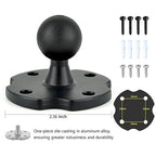 VAUBORTTI Aluminum Arm Heavy Duty Tablet Mount Drill Base - for 6.5"-12.9" Tablet iPad Pro/Mini, iPad Holder for Truck, Car,Dashboard,Desk,Wall-Swivel with 1 inch/25mm Ball Joint
