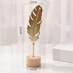 Fenteer Thinker Abstract Sculpture Desktop Figurine Metal Leaf Statue Minimalist Home Decor Iron Wood Artistic Hollow Design Suitable for Living Room Office B
