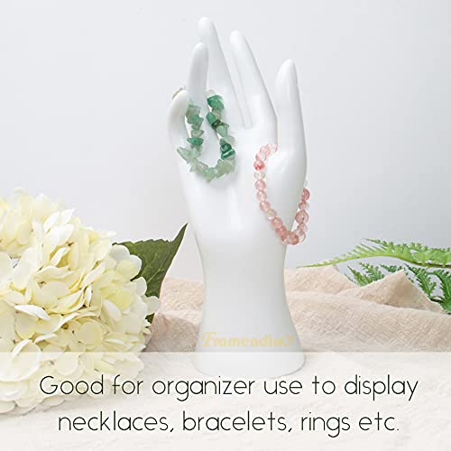 Framendino, Female Mannequin Hand Jewelry Display Holder Stand for Bracelet Necklace Ring Plastic (White, 1 Pack) - color: White, size: 1 Pack