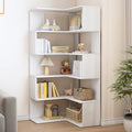 IOTXY 6-Tier L-Shaped Corner Bookshelf - 66" Tall Wooden Freestanding Bookcase with Open Shelf Units, White - color: White