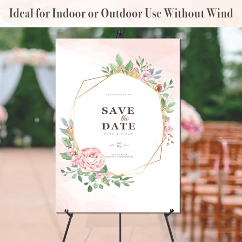 Easel Stand for Wedding Sign & Poster 63'' Easels for Display Portable Art Easel for Floor Adjustable Metal Easel Black 3 Pack - style: Black 3 Pack