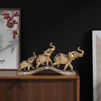 Elegant Golden Elephant Home Sculpture for Shelf, Desk, Mantel - Symbol of Love, Perfect Wedding