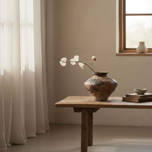 Wabi-Sabi Style Handmade Coarse Pottery Vase | Rustic & Retro Decorative Vase for Every Space