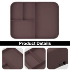 VOVIPO Faux Leather Valet Tray,with 2 in 1 Wireless Charging Compitable With iPhone/17/16/15/15 Plus/15 Pro/15 Pro Max/14/13/12/Wireless earphones,Office/Home Desk Organizers Tray-Brown - color: Brown