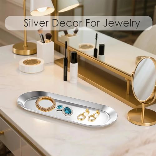Stainless Steel Perfume Tray, Silver, 10" - 2 Pack - color: Silver, size: 10"