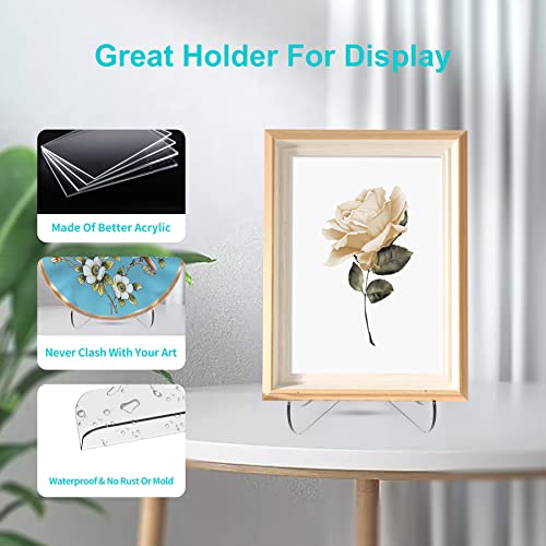 Boloyo 60-Degree Angle Acrylic Plate Display Stand , 3 Inch 5PC Clear Acrylic Display Holder Easel Base for Home Office Kitchen School Art Display - color: 60-Degree Angle, size: 3 inch(5PC)