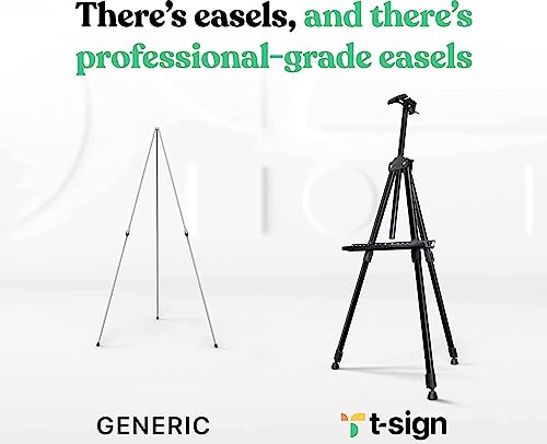 Portable Artist Easel Stand for Painting - Adjustable Height Painting Easel with Bag - Tabletop Art Easel for Painting Canvas Stand, Poster Stand & Wedding Signs Stand - Metal Tripod - 17x66 inches - style: 66 Inch Anthracite Black (1 Pack)
