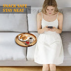 Acacia Wood Sofa Tray, Folding Couch Table Insert for Middle Portable Couch Armrest Trays Perfect for Drinks, Snacks, Phone, Remote Control (Circle) - color: Circle