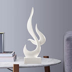 Resin Art Statue Minimalist Figurines Abstract Sculpture Desk Table Sculpture Ornaments for Home Bedroom Living Room Garden Office - White