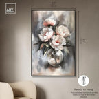 Art Remedy Glass Vase Flowers Canvas Luxury Floral Art, Black Frame, 36" x 54" - color: Black Frame, size: 55"L x 37"W