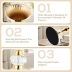 11.22’’ Small Gold Trumpet Vases for Centerpieces, Gold Vases Urn Metal Flower Arrangement Vase for Wedding Party Decoration, Pedestal Vase for Table Centerpiece