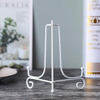 Artliving Metal Plate Stands for Display - 6-Inch Adjustable Easel Holders for Decorative Plates, Picture Frames and Books - White (2-Pack) - size: 6 inch(2 pack)