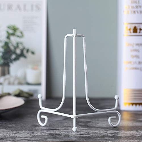 Artliving Metal Plate Stands for Display - 6-Inch Adjustable Easel Holders for Decorative Plates, Picture Frames and Books - White (2-Pack) - size: 6 inch(2 pack)
