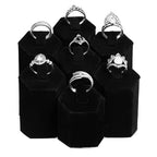 MOOCA Jewelry Ring Stand Holder Display Set, Ring Holders for Jewelry Storage Organizer Stand Pedestals Display 7 Pcs Set, Black Velvet - color: Black Velvet