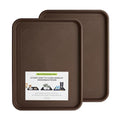 Boot Tray 2 Packs All Seasons Multi-Purpose, Waterproof Boot Trays for Entryway Indoor & Outdoor, Non-Slip Shoe Tray, 16.7"x12.8",Brown - color: Brown