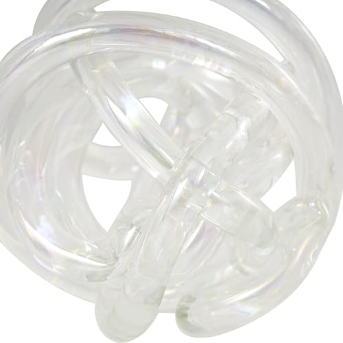 Deco 79 Glass Knot Decorative Sculpture Knotted Ball Home Decor Statues, Set of 3 Accent Figurines 5", 4", 4"W, Clear - color: Clear