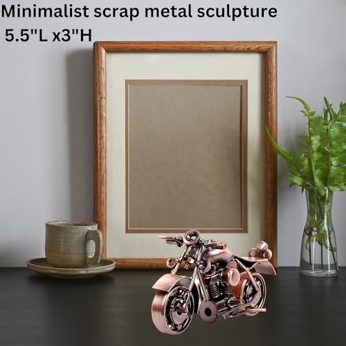Trebisky Metal Motorcycle Decor Figurine Iron Motorcycle Sculpture Desk Decor Art Gift Vintage Home Office Decor Birthday for Men Friend Dad Son Him (Cruiser) - color: Copper Cruiser