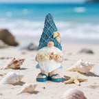 Etlemonde Beach Gnomes Statues,Ocean Gnomes,Nautical Themes Decoration,Beach, Gnome Holding Seashells - color: Holding a Shell