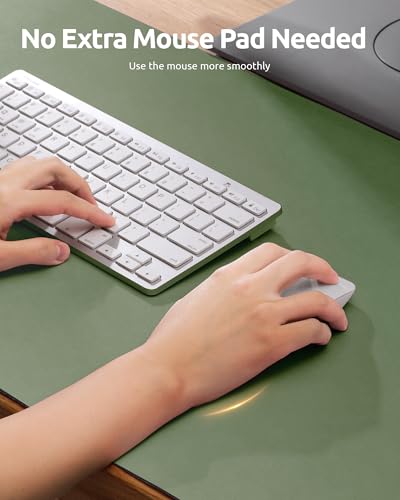 YSAGi Leather Desk Pad Protector, Office Desk Mat, Large Mouse Pad, Non-Slip PU Leather Desk Blotter, Laptop Desk Pad, Waterproof Desk Writing Pad for Office and Home (Bamboo Green, 23.6" x 13.8") - color: Bamboo Green, size: 23.6" x 13.8"