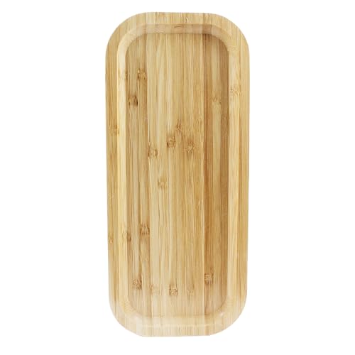 Jiozermi 11.81" Bamboo Serving Tray Tea Serving Tray Bamboo Vanity Tray Counter Tray Bathroom Tray Kitchen Sink Tray Bamboo Tray for Perfume Tea Food Candles - size: 11.81"*5.11"（L*W）