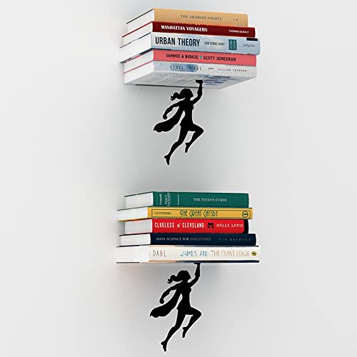 Artori Design Floating Bookshelf for Kids, Invisible Metal Book Shelf, Wall Decore Book Lovers Bookshelf (2 x Wondershelf) - size: 2 x Wondershelf